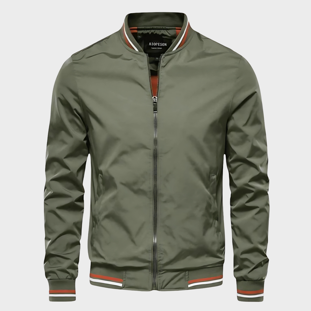 Men's lightweight, water-resistant windbreaker jacket, perfect for casual spring outerwear.