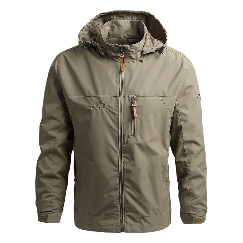 Men's lightweight waterproof windbreaker jacket in navy, ideal for spring outerwear casual wear.