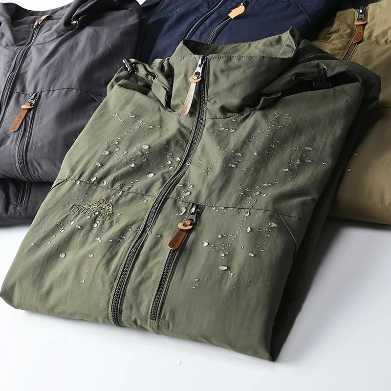Men's classic waterproof windbreaker, lightweight outerwear for versatile spring and autumn fashion.