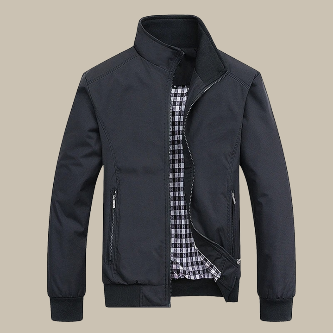 Practical men's lightweight windproof jacket, essential summer outerwear for protection against wind & cool temps.