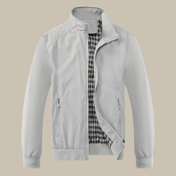 Modern men's lightweight summer jacket, a comfortable windbreaker for versatile everyday wear & travel.