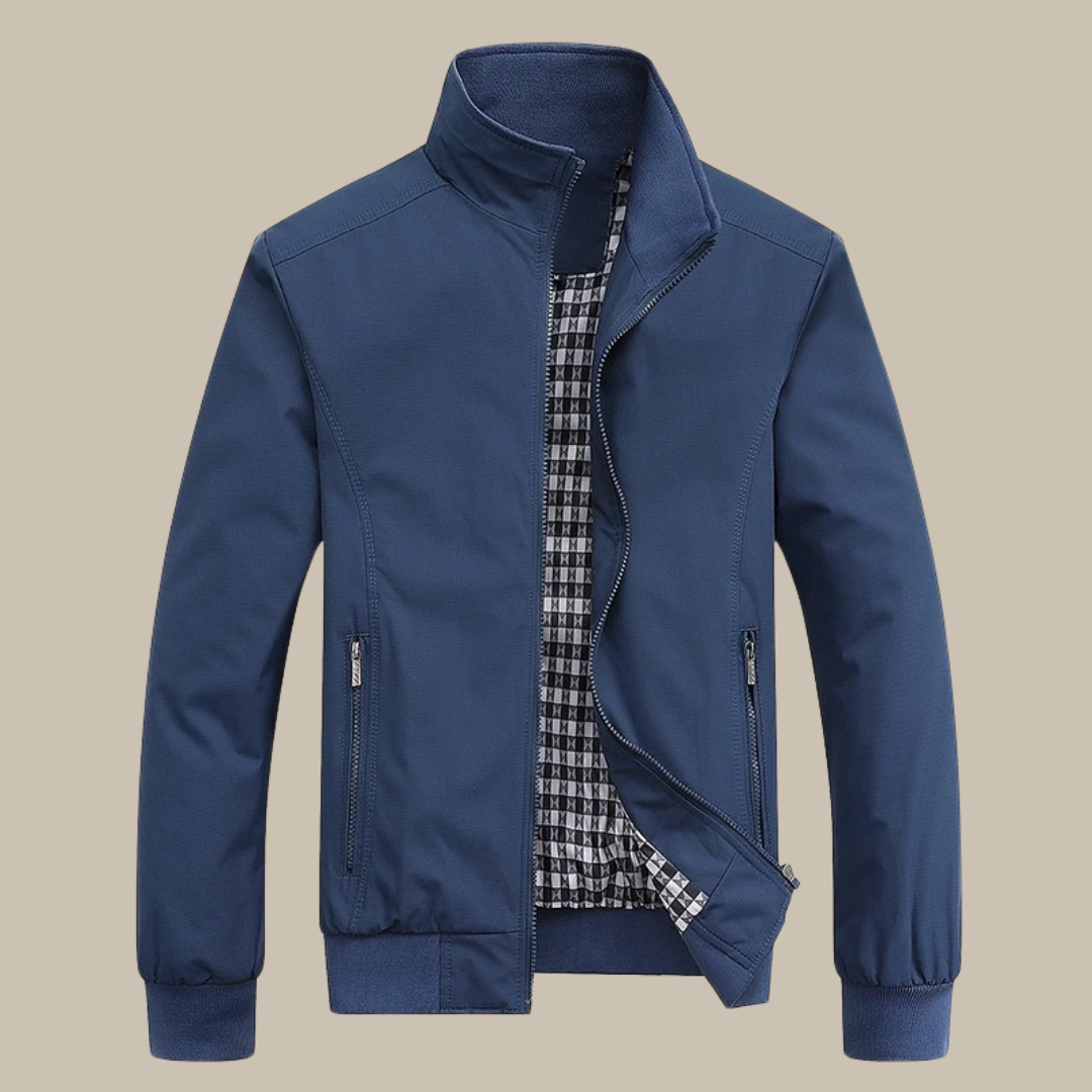 Durable men's lightweight windproof jacket, an essential casual outerwear piece for unpredictable summer weather.