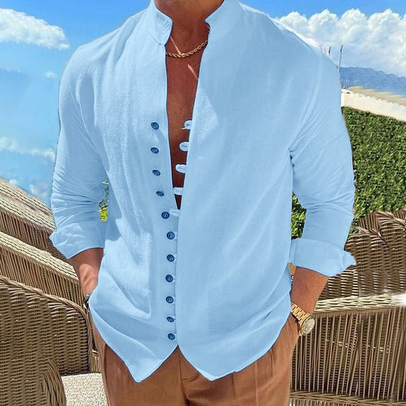 Men's long sleeve button-down casual shirt. Classic design for versatile smart casual & everyday wear.