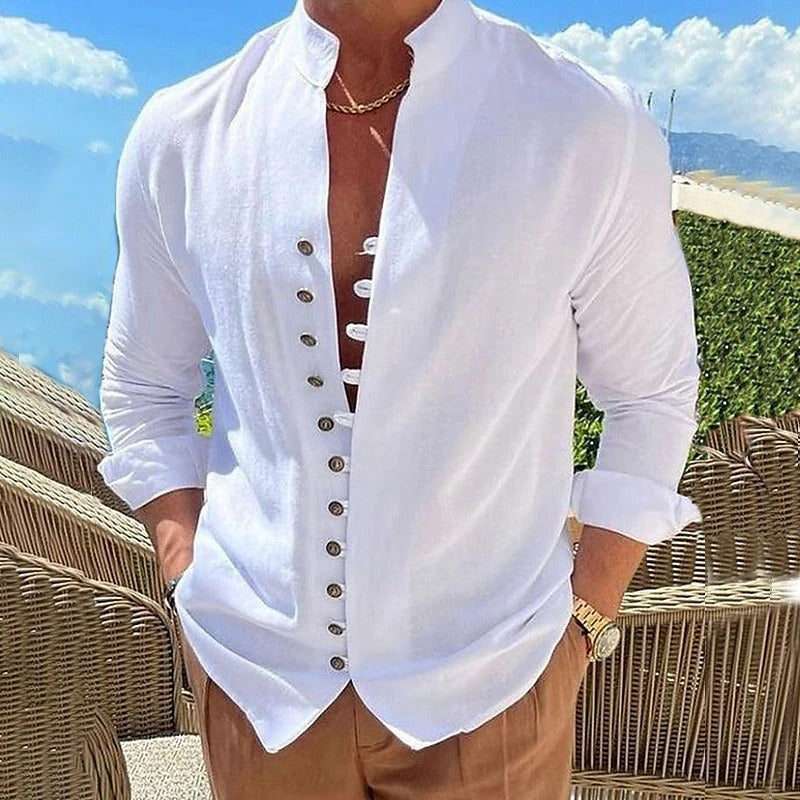 Soft men's long sleeve button-down shirt. A comfortable, classic piece for everyday wear & smart casual events.
