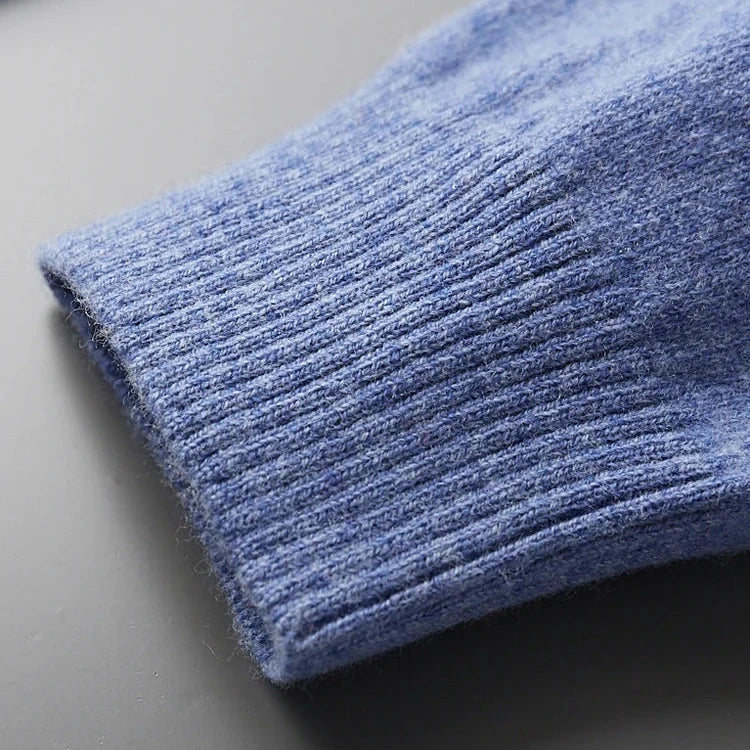 Modern men's long sleeve sweater polo. Ideal smart casual pullover for fall/winter men's clothing.