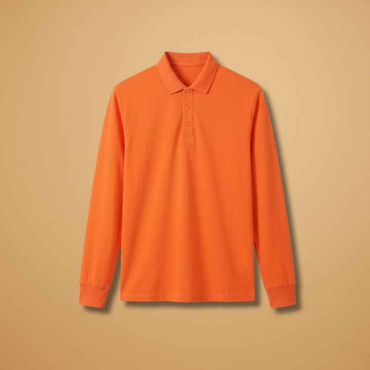 Men's long sleeve polo shirt with buttoned collar, a smart casual top for versatile everyday wear.