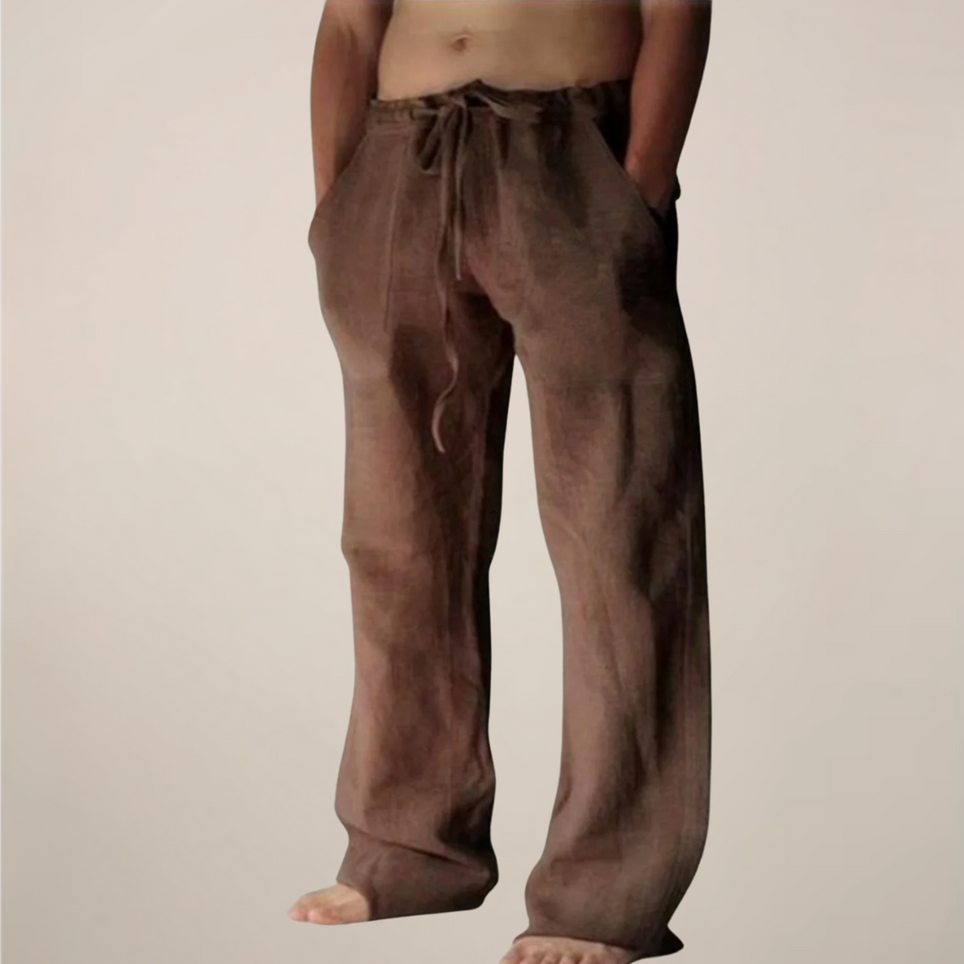 Relaxed fit men's trousers for ultimate comfort, breathable design.