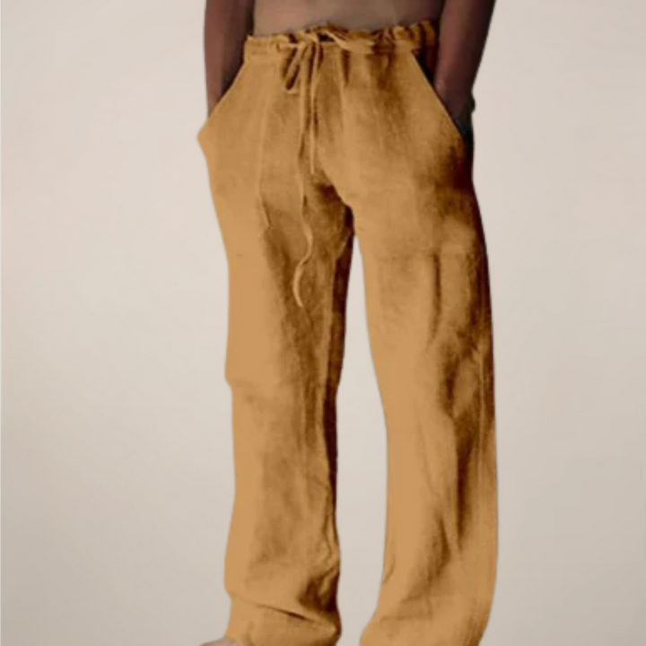 Stylish wide loose fit men's trousers, easy-going fashion.