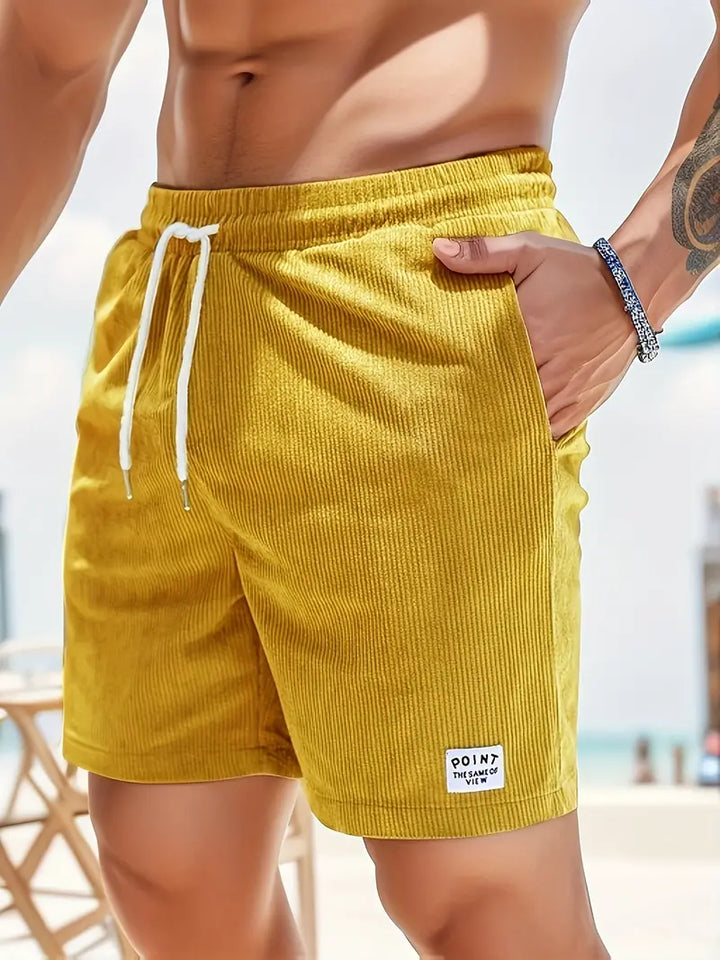 Men's premium loose-fit drawstring shorts, offering maximum casual comfort.