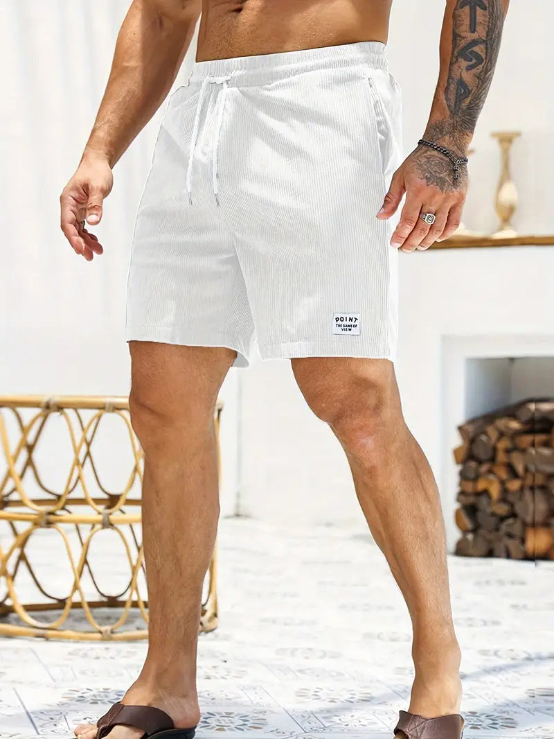 Lightweight men's loose-fit shorts with drawstring, perfect for warm weather.
