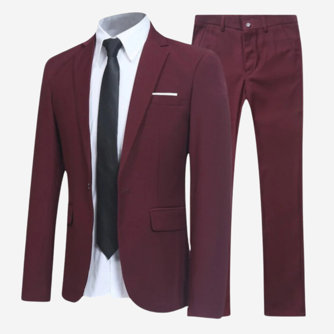 New men's luxurious black slim fit suit, a stylish choice for formal wear.