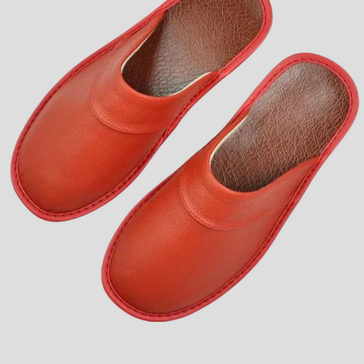 Top view of men's premium leather home shoes, highlighting their sophisticated design
