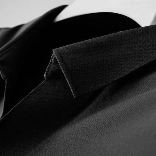Close-up of the luxurious cotton linen fabric of a men's two-piece set, highlighting comfort.