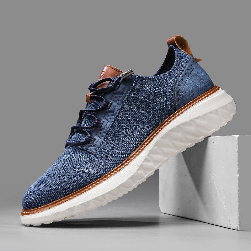 Lightweight men's athletic sneakers with breathable mesh upper, perfect for comfort & casual fashion.