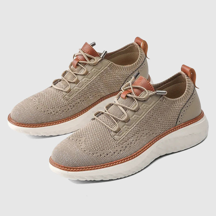 Breathable mesh and lightweight design of men's comfort sneakers, ideal for all-day wear & walking.