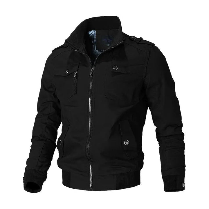 Men's military style bomber jacket for casual everyday wear. Durable zip-up spring/autumn outerwear, men's fashion.