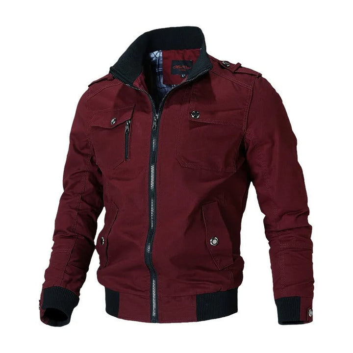 Durable men's military style bomber jacket. Essential outerwear for autumn & spring, a versatile casual men's jacket.