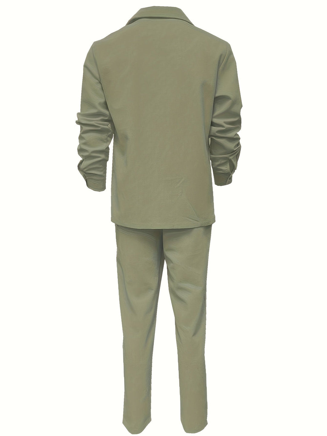 Soft, breathable men's linen blend two-piece set, ultimate comfort for casual or semi-formal events.