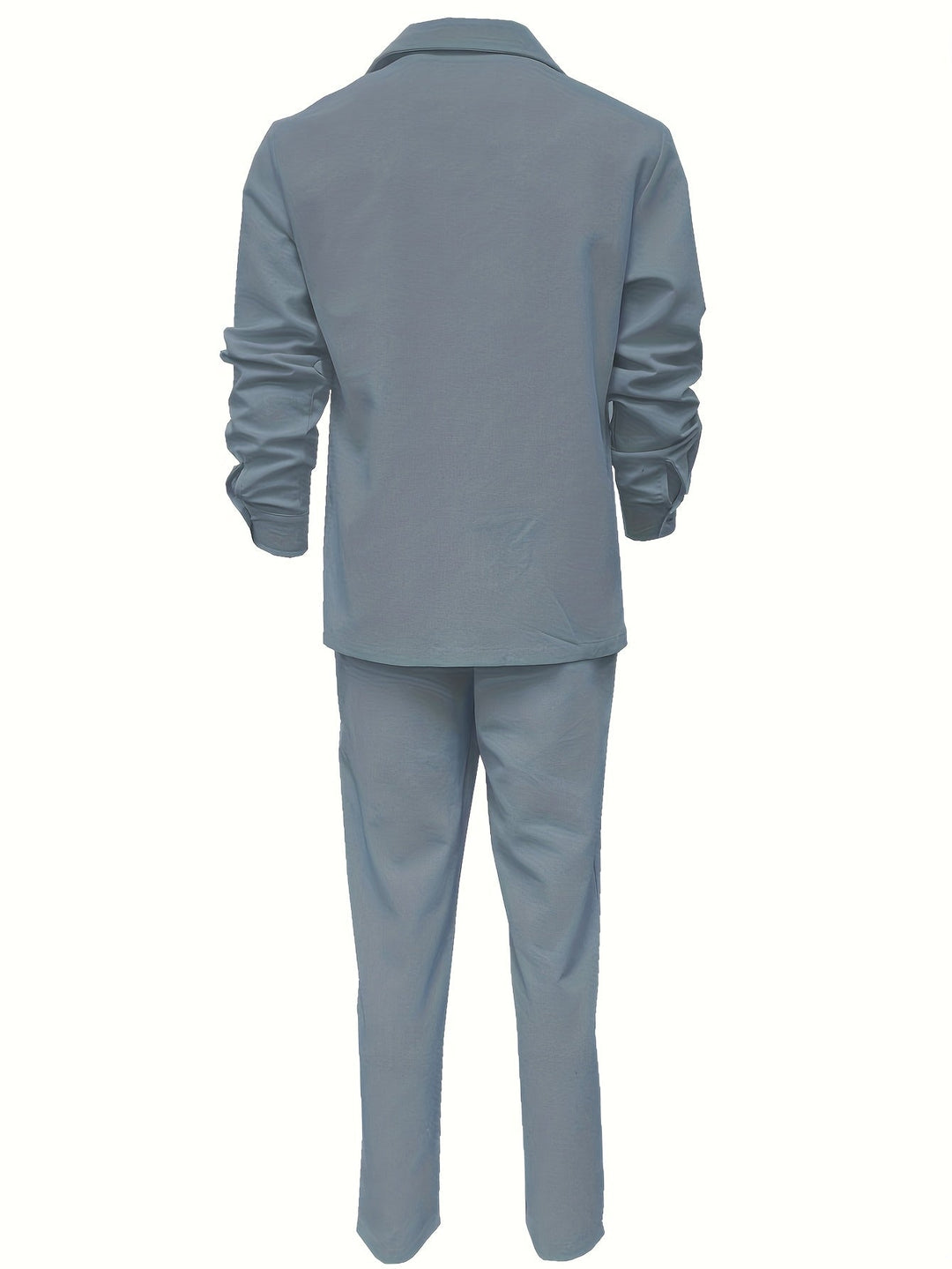 Close-up of breathable men's linen blend fabric, highlighting comfort & minimalist two-piece set.