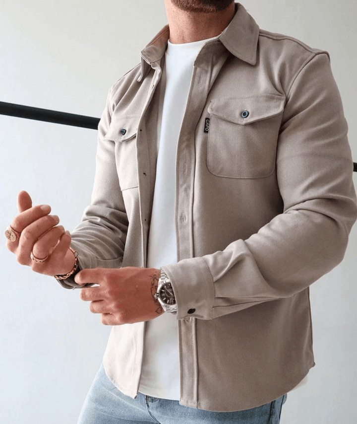 Men's modern fit shirt jacket, perfect for smart casual & everyday wear.