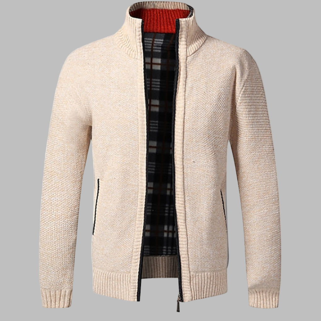 Comfortable men's casual sweater, a modern knit pullover with a half-zipper for easy styling.