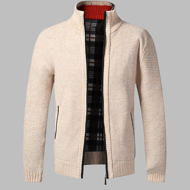 Comfortable men's casual sweater, a modern knit pullover with a half-zipper for easy styling.