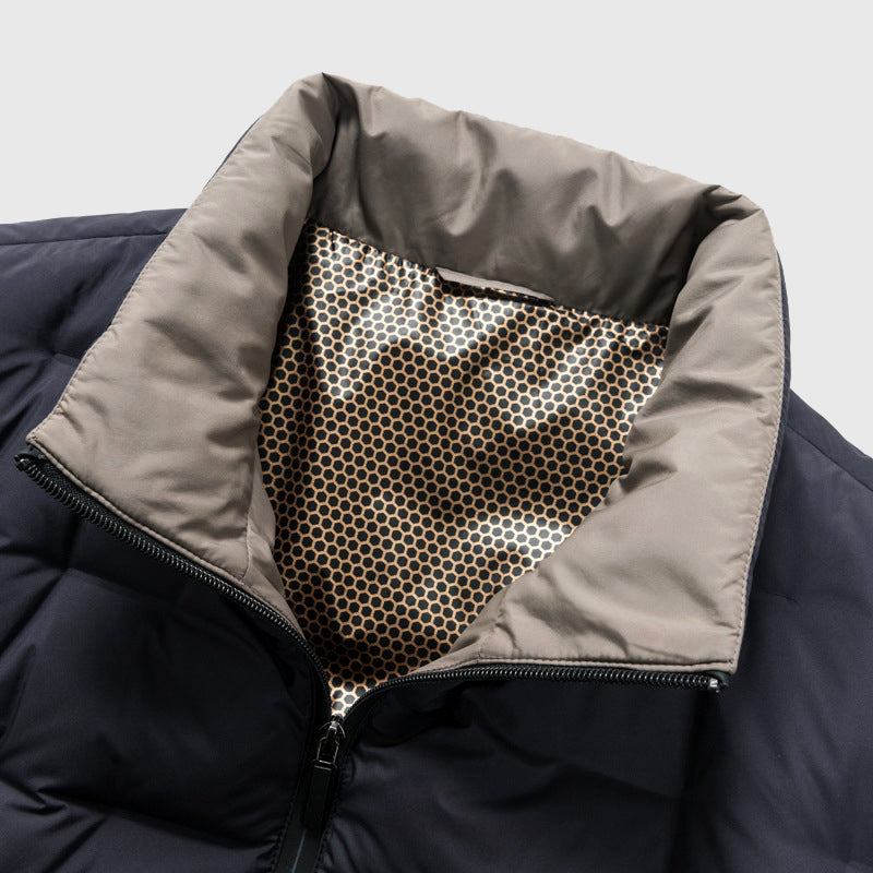 Men's fashion quilted jacket, sleek stand collar design. A versatile, lightweight outerwear piece for everyday style.