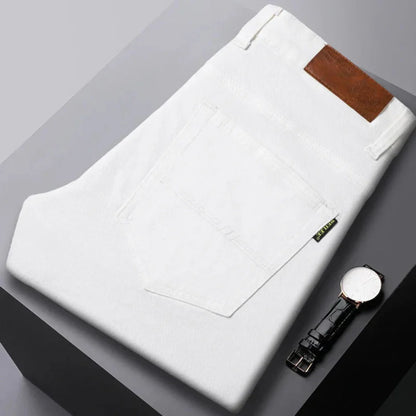 New men's denim jeans, slim-fit design with a contemporary look, ideal for men's fashion.