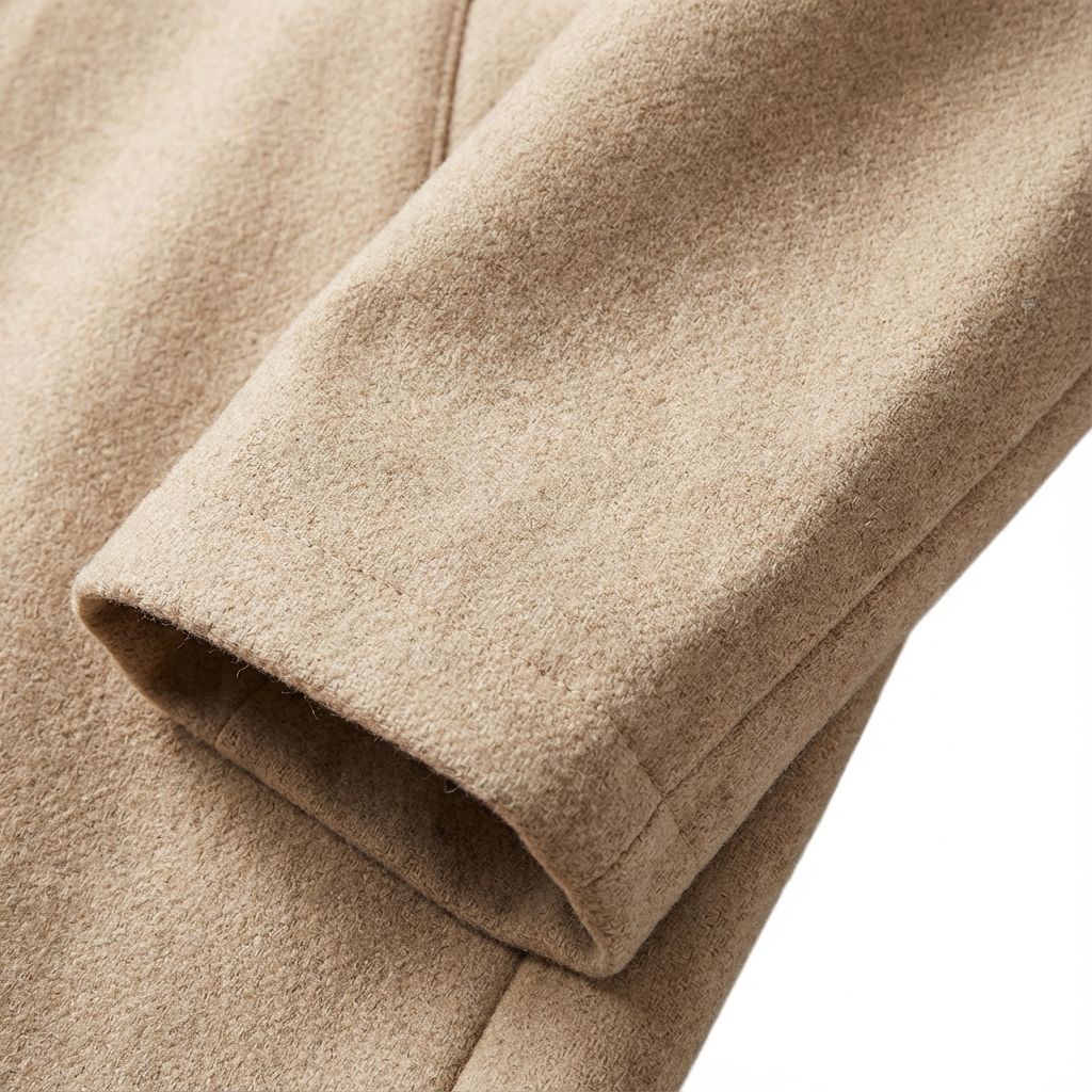 Classic men's spring long coat. Button front smart outerwear, a versatile trench coat for modern business fashion.
