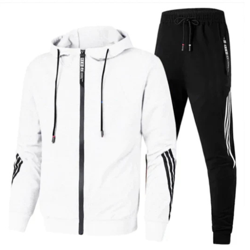 Casual men's streetwear jogger set with matching hoodie, ideal for everyday urban style