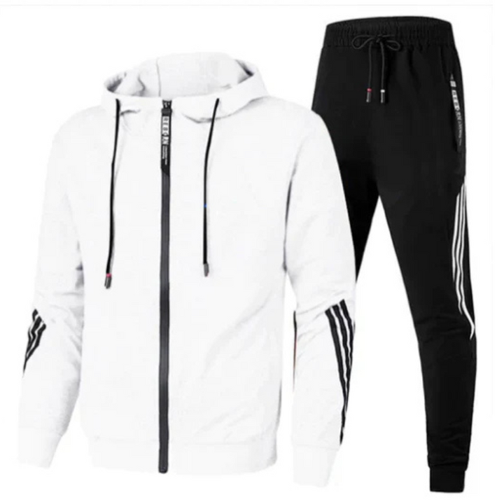 Casual men's streetwear jogger set with matching hoodie, ideal for everyday urban style
