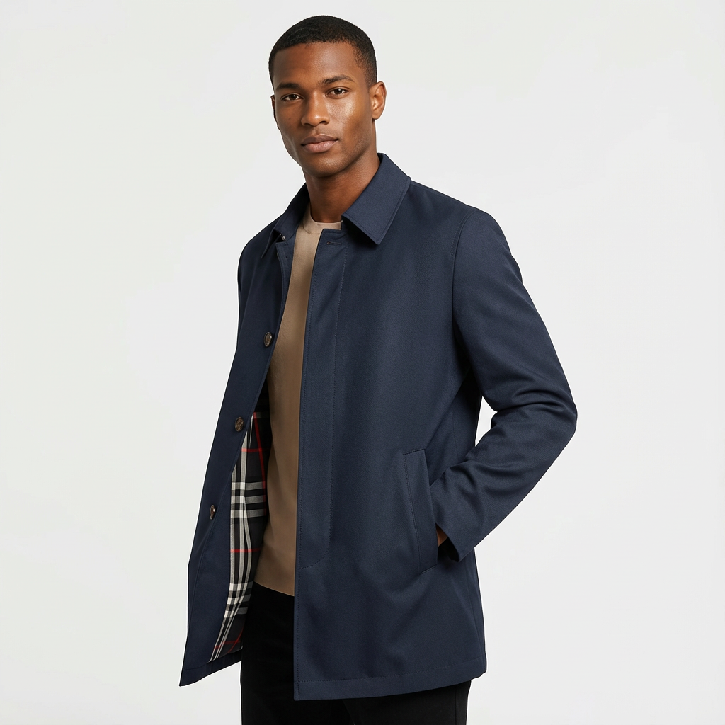 Men's modern waterproof Harrington jacket with a practical full zip front. Ideal for outerwear.