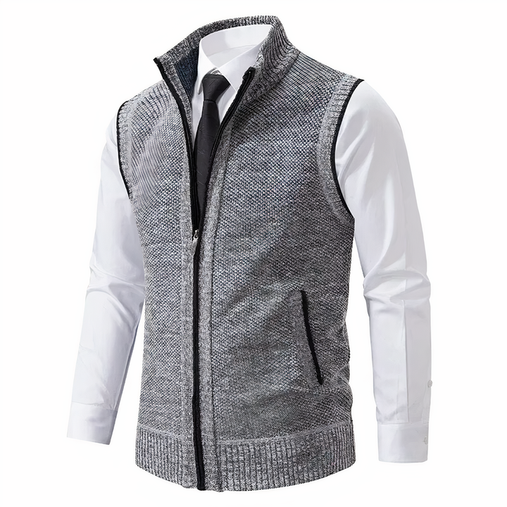 Stylish men's sleeveless vest, perfect for layering over shirts, offering comfort & a fashionable look.