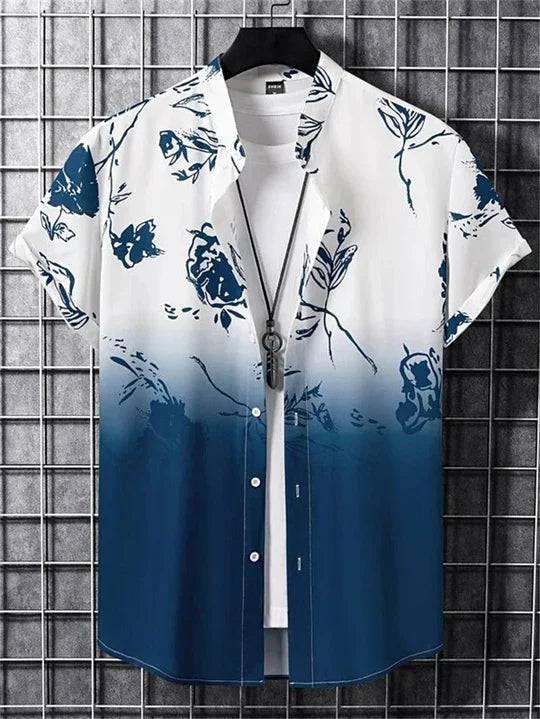 New arrival: men's summer beach shirt with eye-catching 3D floral print & tropical vibe