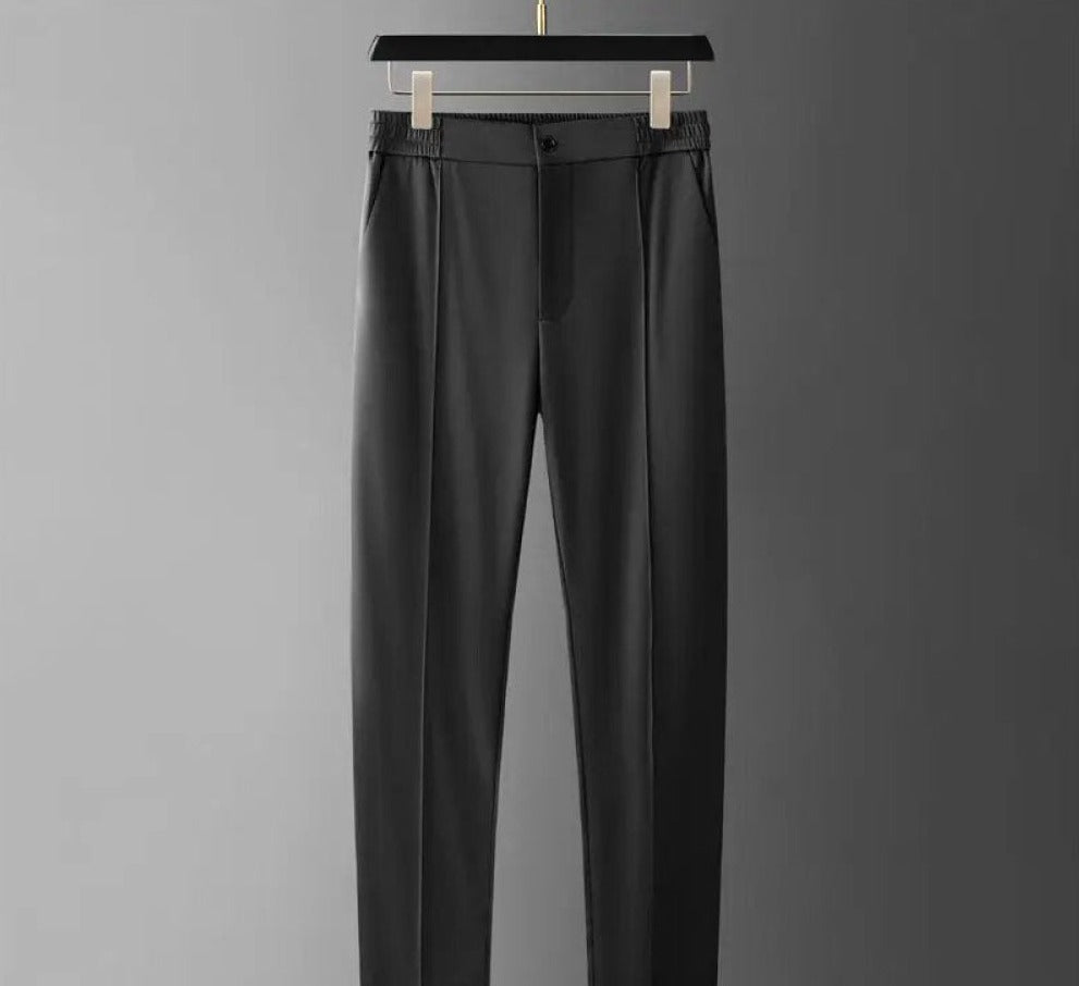 Summer-ready men's cotton blend polo shirt and tapered pants, perfect for relaxed style