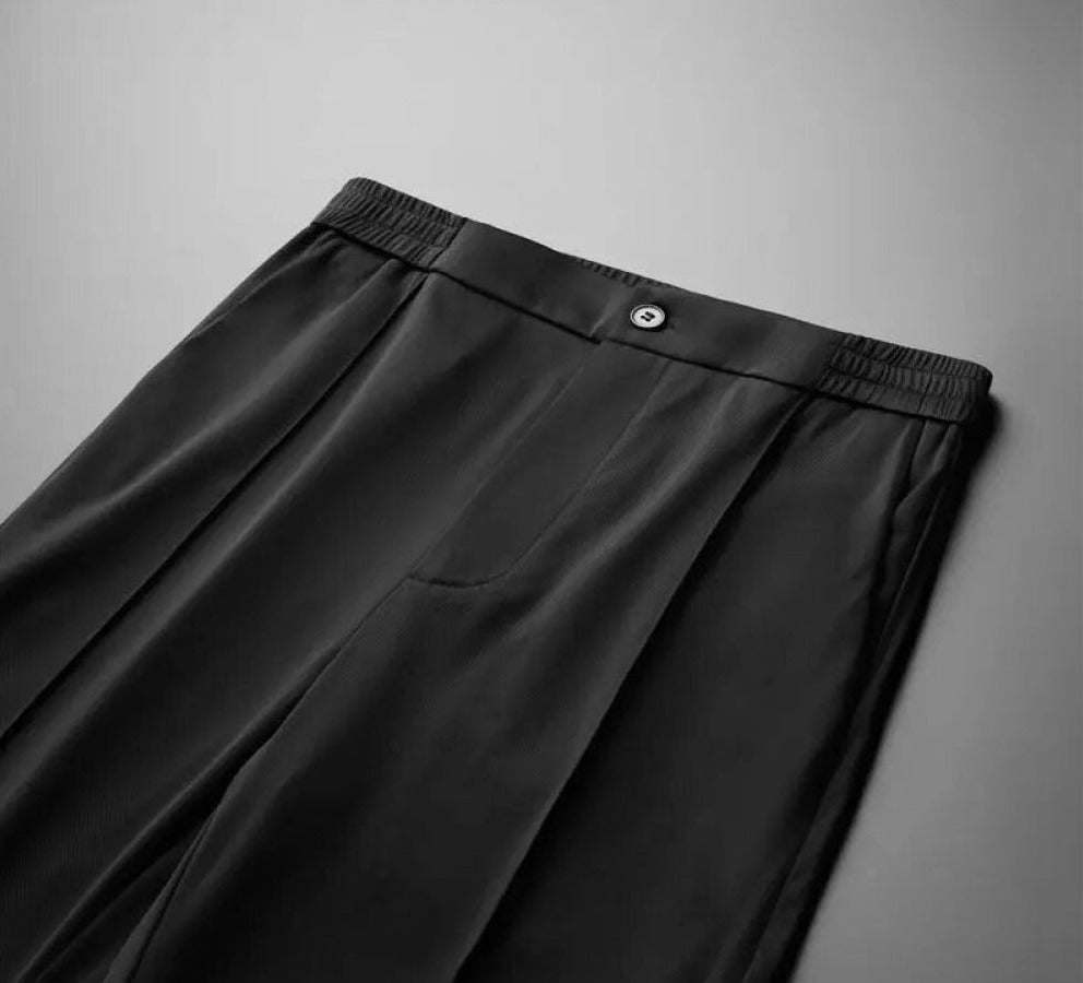 Versatile men's two-piece set including a stylish polo shirt and fitted tapered pants