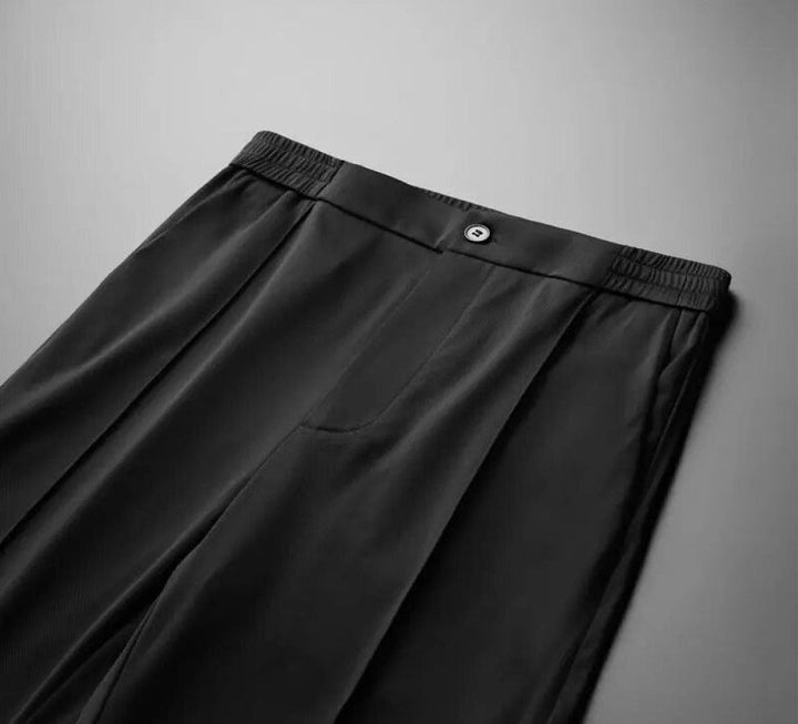 Versatile men's two-piece set including a stylish polo shirt and fitted tapered pants