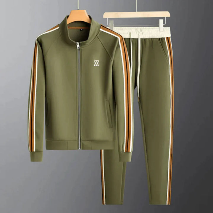 Men's new grey cotton blend tracksuit set, comfortable for athletic wear or lounging