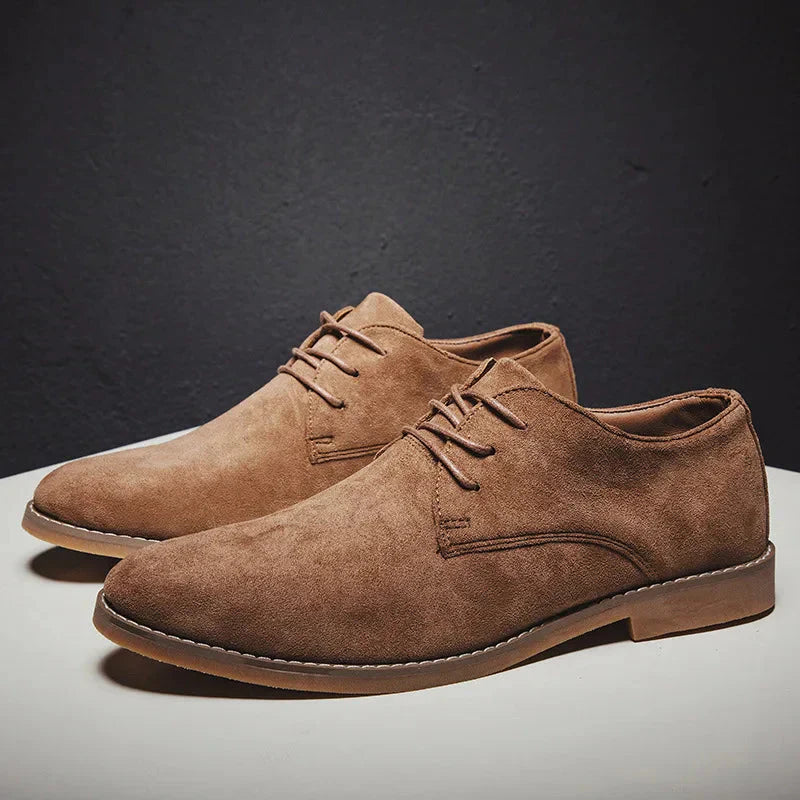 Stylish men's black suede oxford dress shoes, a versatile footwear choice