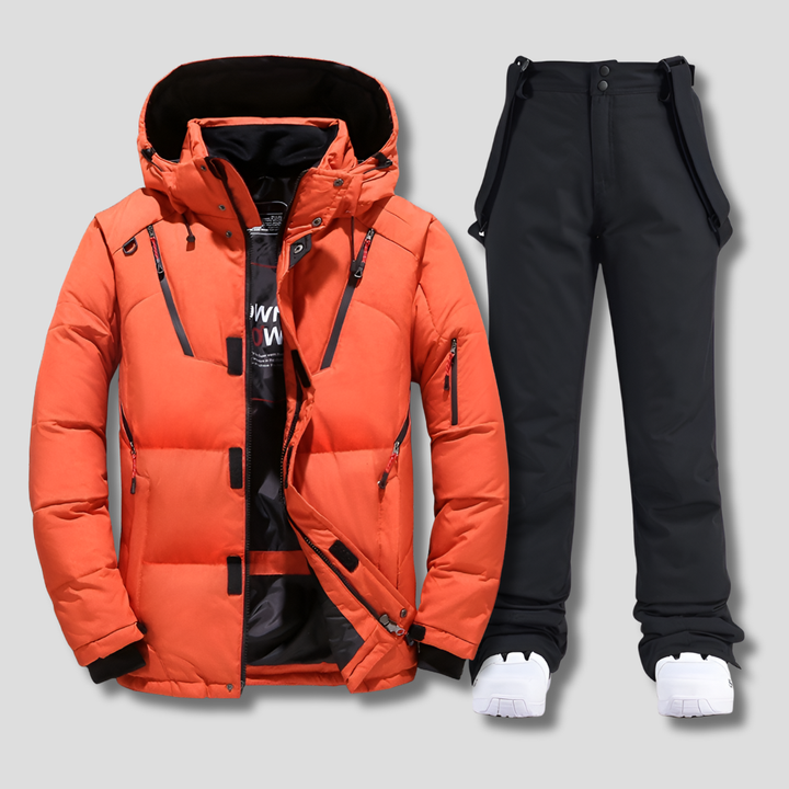 Durable men's ski suit, snow gear for winter sports enthusiasts, fully weather-resistant