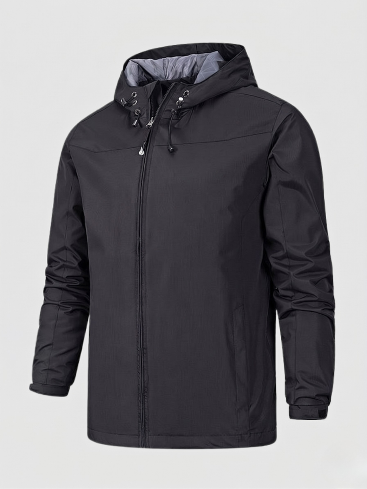 Men's Orlando lightweight hooded jacket in black, full zip for casual everyday comfort and activewear.