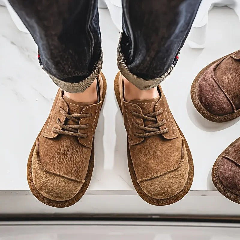 Walk in comfort with men's orthopedic khaki leather shoes, offering excellent support.