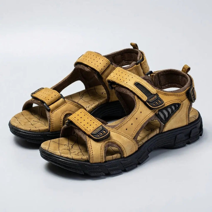 Orthopedic men's walking sandals, adjustable straps ensure a custom fit & superior foot support.