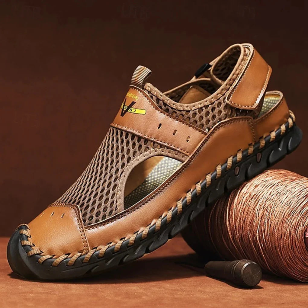 Men's orthopedic mesh comfort sandals, grey, designed for arch support and ultimate summer comfort