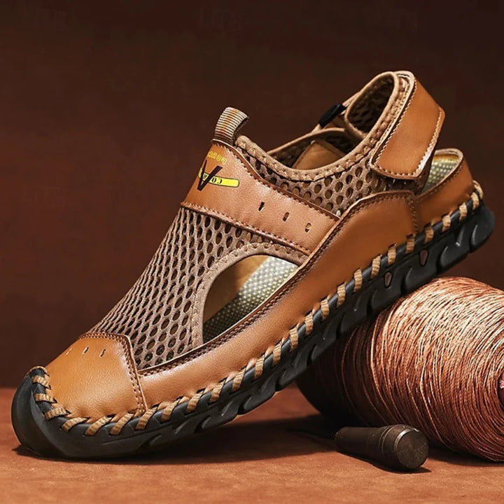 Men's orthopedic mesh comfort sandals, grey, designed for arch support and ultimate summer comfort
