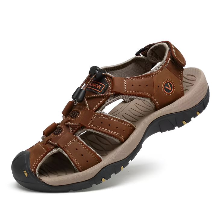 Men's orthopedic sandals with adjustable straps for superior foot support & all-day comfort.