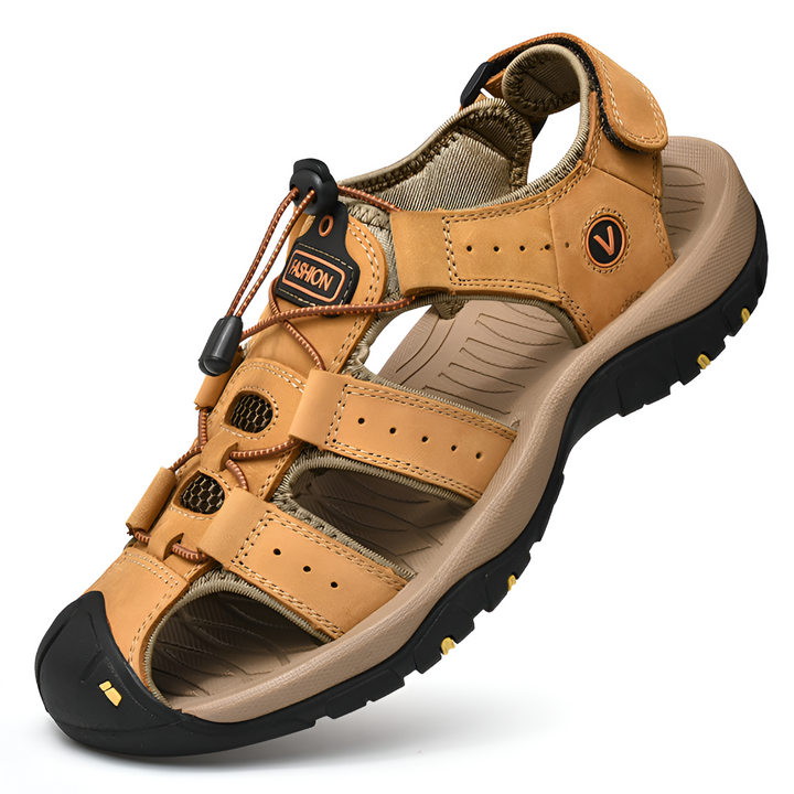 Stylish men's casual sandals, perfect for summer walks, featuring adjustable straps & orthopedic comfort.