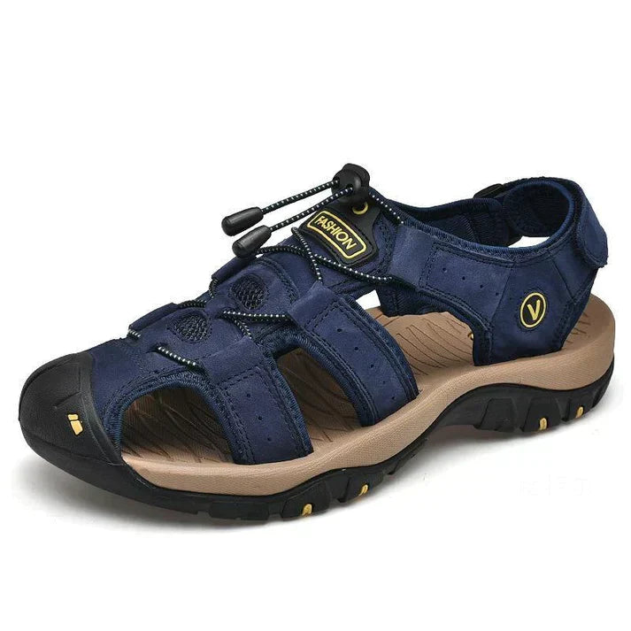 Durable men's outdoor sandals with orthopedic arch support, perfect for walking and summer activities.