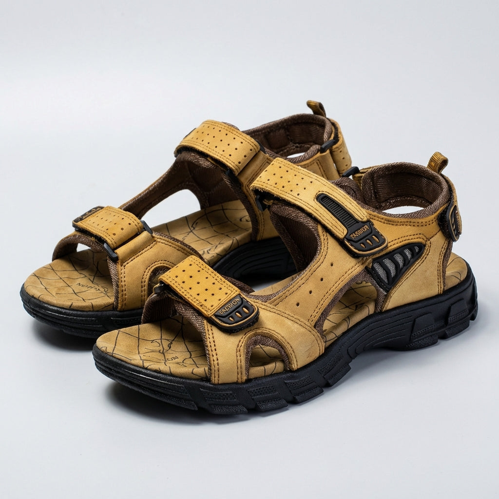 Lightweight men's summer sandals, perforated for breathability, offering orthopedic support & lasting comfort.