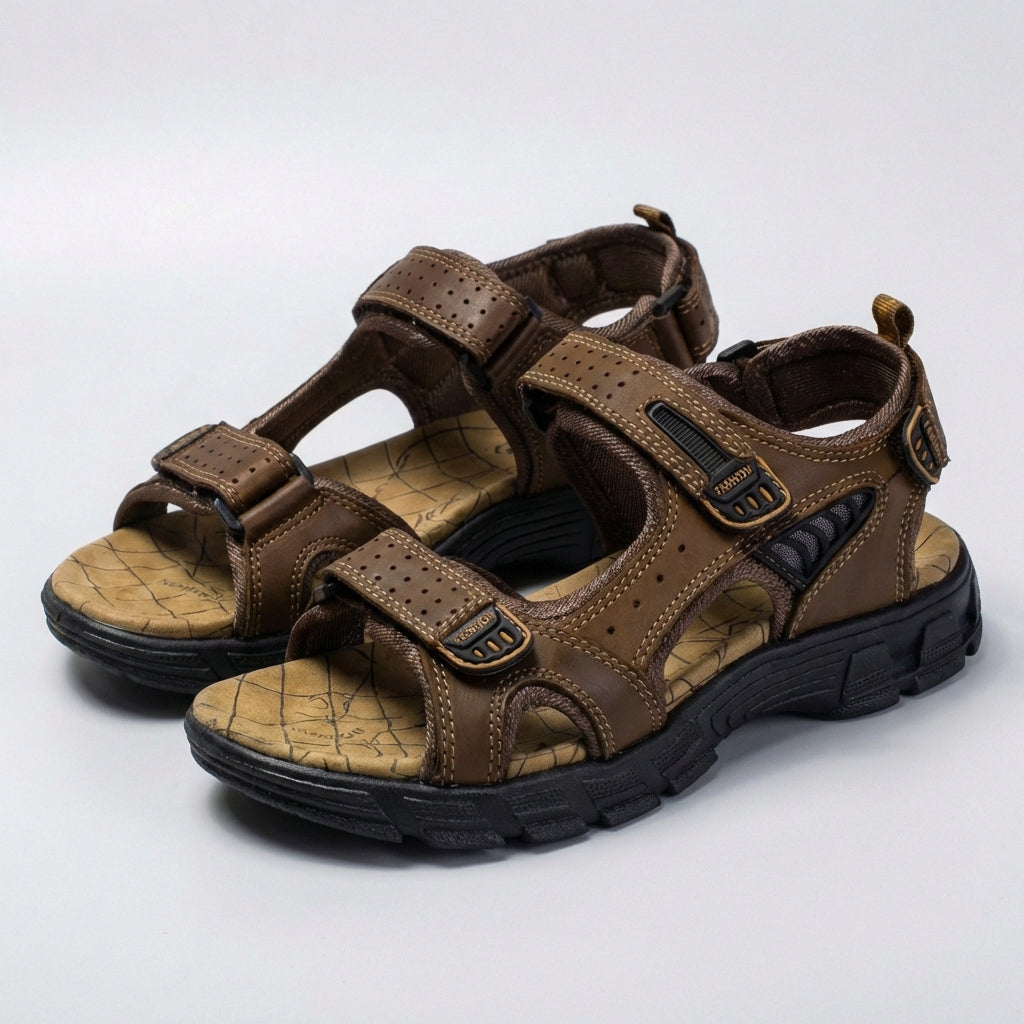 Men's health-focused sandals, orthopedic with breathable perforated design, perfect for summer comfort & support.